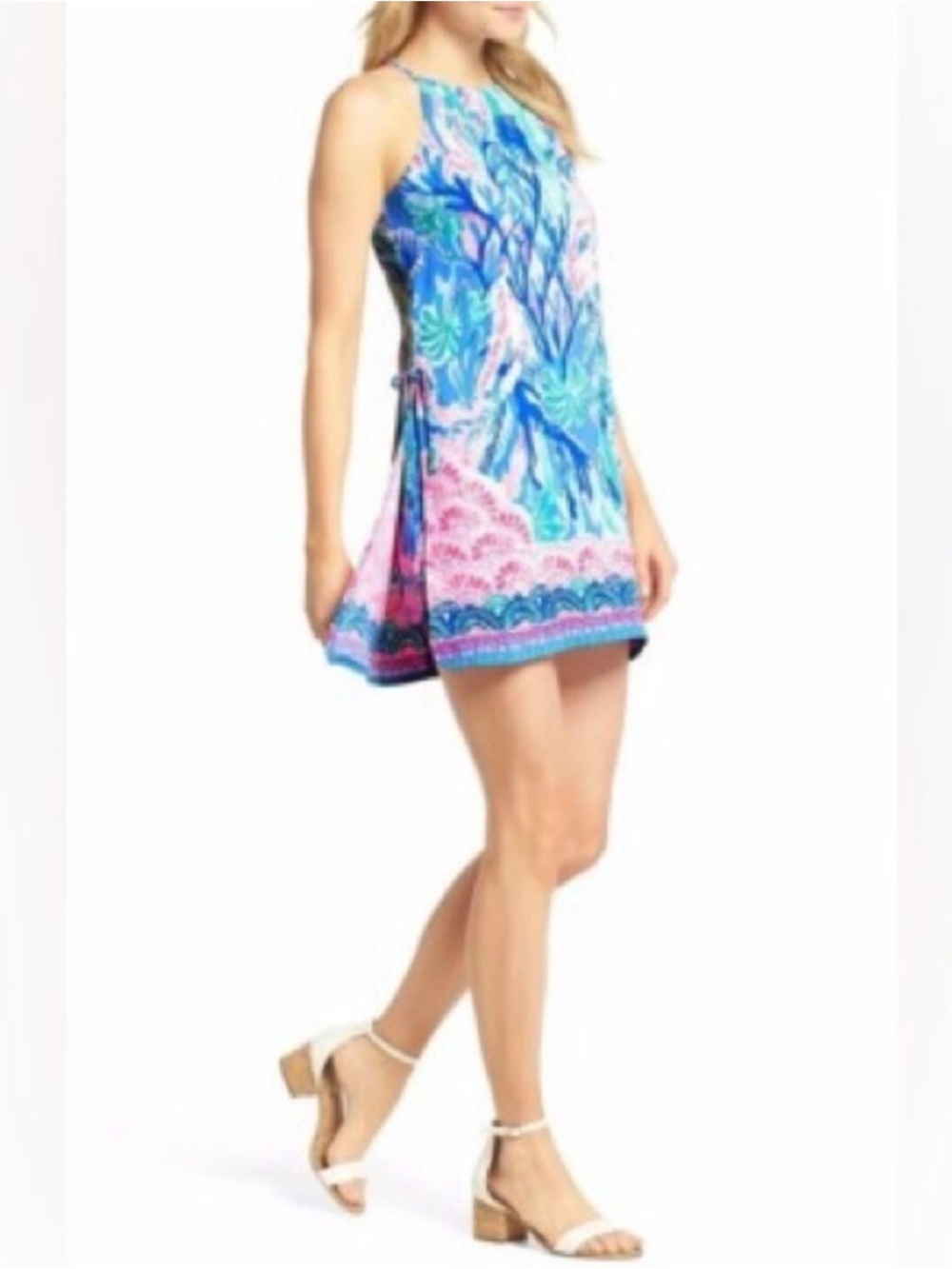 Lilly Pulitzer Coral Reef Mini Dress in Sea Green, Pink, and Blue — US Size 4
